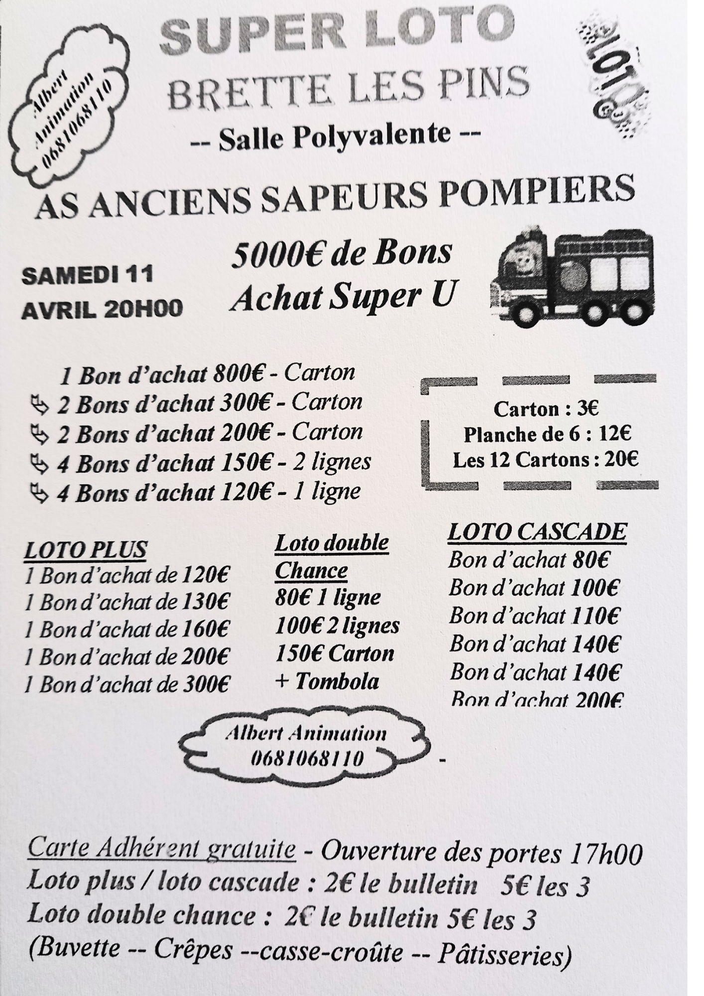 Loto des Anciens Pompiers