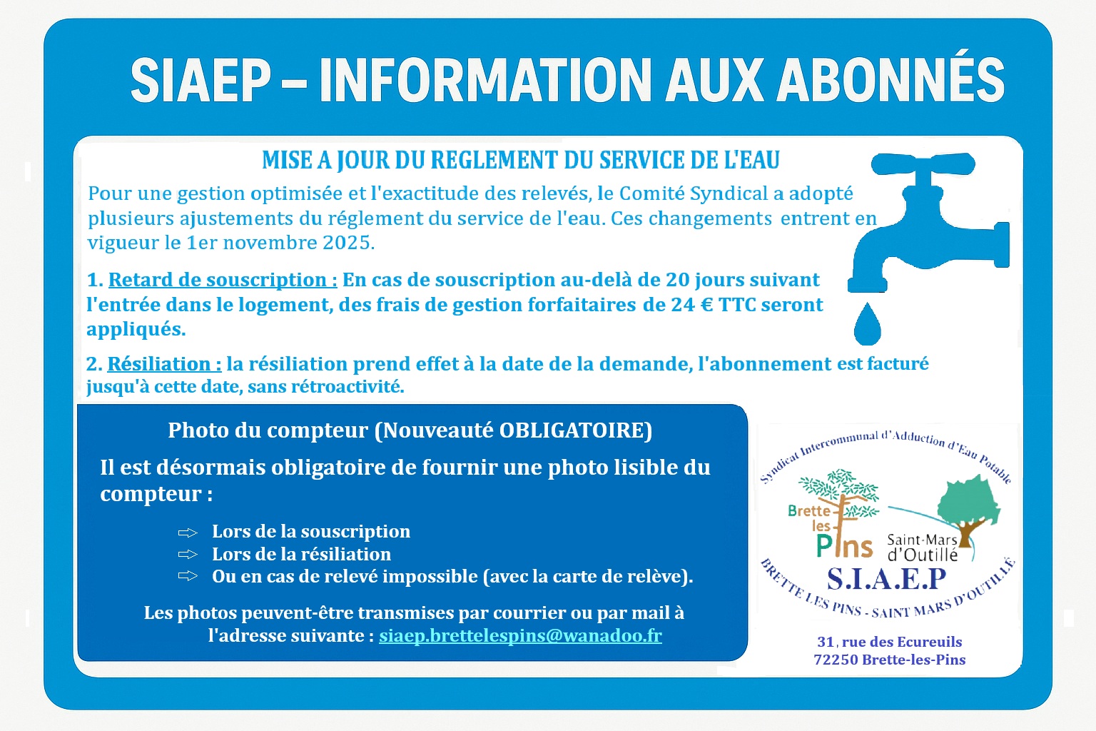 2025 annonce Siaep réglement